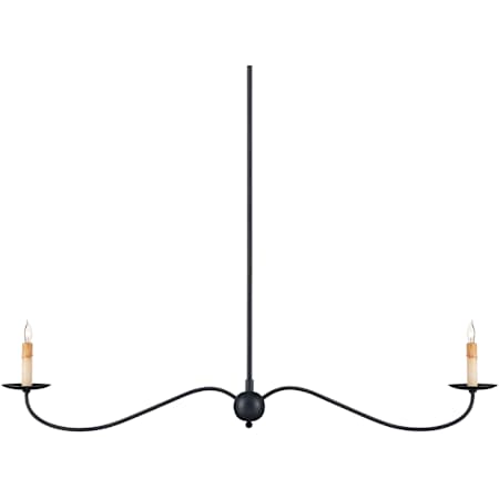 Currey and Company Saxon 2 Light 43" Wide Wrought Iron Candle Style Chandelier - Zanzibar Black Zanzibar Black