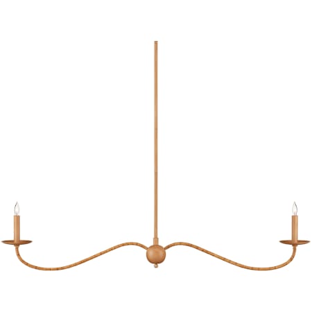 Currey and Company Saxon 2 Light 43" Wide Wrought Iron Candle Style Chandelier - Saddle Tan Saddle Tan / Natural