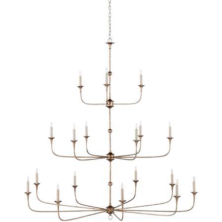 Currey and Company Nottaway 18 Light 60" Wide Wrought Iron Candle Style Chandelier Pyrite Bronze