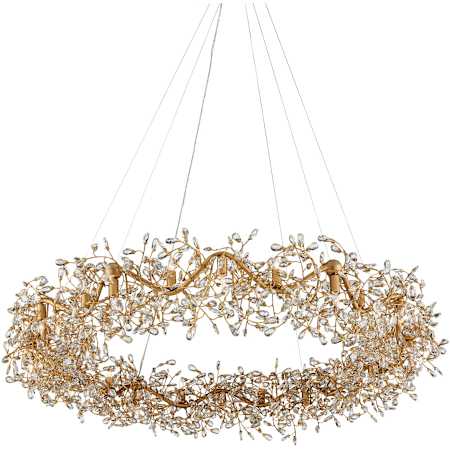 Currey and Company Crystal Bud 24 Light 58" Wide Crystal Ring Chandelier Clear / Brass