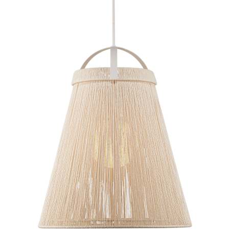 Currey and Company Parnell 28" Wide Wrought Iron Pendant with Kraft Paper Shade White / Gesso White / Frosted White