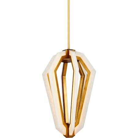 Currey and Company Riviere 6 Light 13" Wide LED Wrought Iron Pendant Natural / Contemporary Gold Leaf