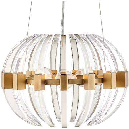 Currey and Company Coquette 3 Light 14" Wide Crystal Pendant Clear / Antique Brass