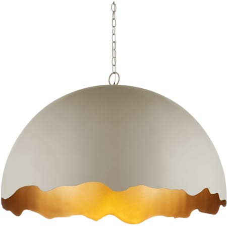 Currey and Company Tamago 35" Wide Wrought Iron Pendant Smoky Olive / Contemporary Gold
