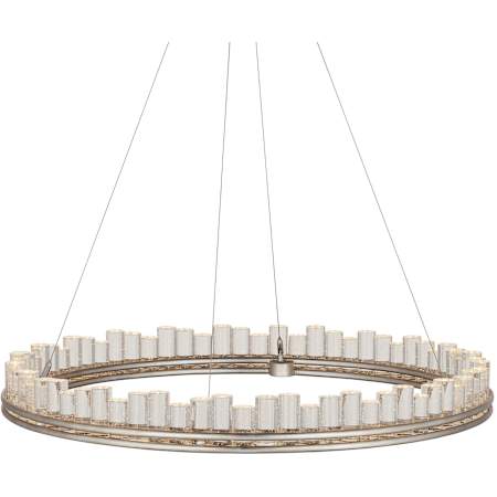 Currey and Company Pleiades 36" Wide LED Crystal Ring Chandelier Contemporary Silver Leaf / Contemporary Silver / Clear