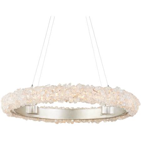 Currey and Company Iconoclast 32" Wide LED Crystal Ring Chandelier Contemporary Silver Leaf / Contemporary Silver / Natural