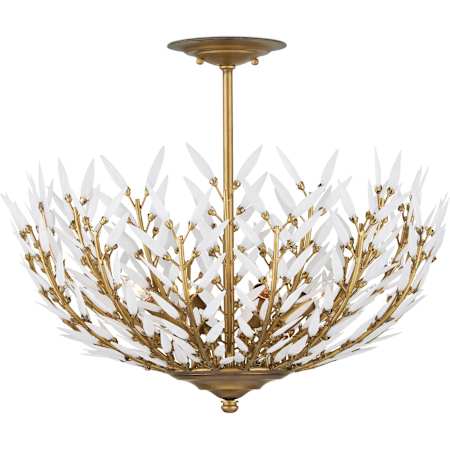 Currey and Company Magnum Opus 4 Light 23" Wide Semi-Flush Bowl Ceiling Fixture Brass / White