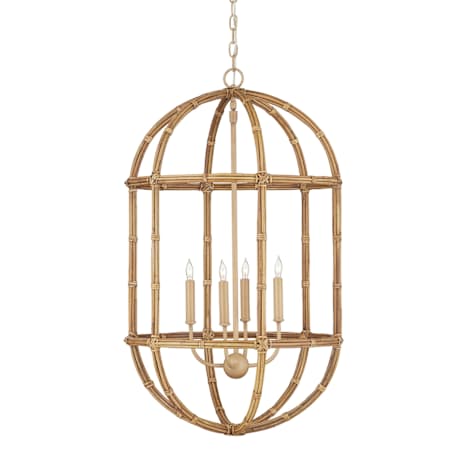 Currey and Company Charrette 4 Light 22" Wide Taper Candle Pendant Natural / Saddle Tan