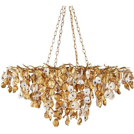 Currey and Company Lucullan 14 Light 44" Wide Chandelier Contemporary Gold Leaf / Natural