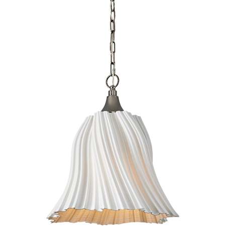 Currey and Company Twirl 18" Wide Pendant White / Antique Brushed Nickel