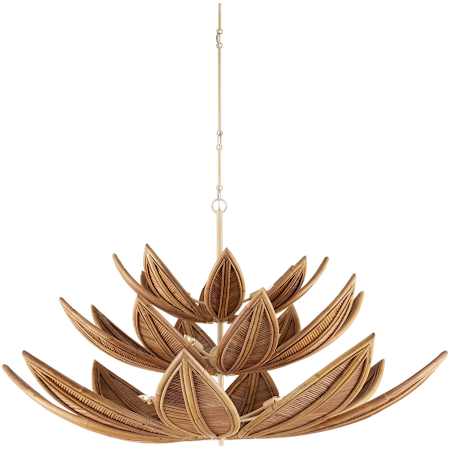 Currey and Company Cubana 12 Light 57" Wide Chandelier Natural / Coco Cream