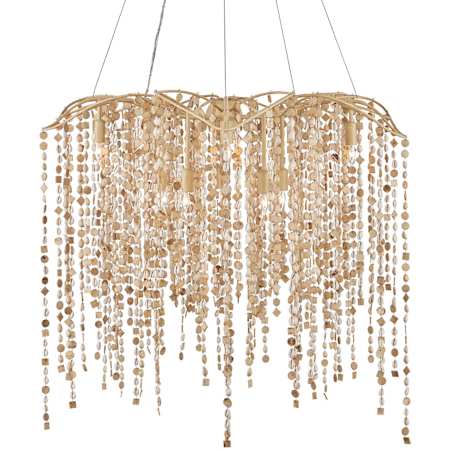 Currey and Company Kealia 10 Light 36" Wide Chandelier Natural / Coco Cream