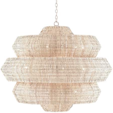Currey and Company Antibes 18 Light 48" Wide Chandelier Bleached Natural / Snow White