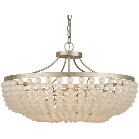 Currey and Company Chanteuse 4 Light 31" Wide Semi-Flush Bowl Ceiling Fixture Frosted / Silver Granello