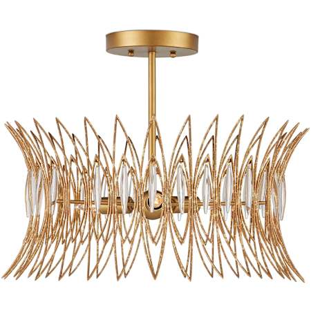 Currey and Company Marquise 3 Light 20" Wide Semi-Flush Ceiling Fixture Clear / Luxor Gold