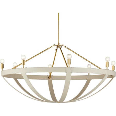 Currey and Company Barrington 8 Light 48" Wide Taper Candle Style Chandelier Cream / Brushed Brass