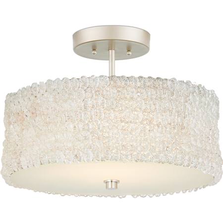 Currey and Company Florecitas 3 Light 22" Wide Semi-Flush Drum Ceiling Fixture / Converts to Pendant Clear / Nickel