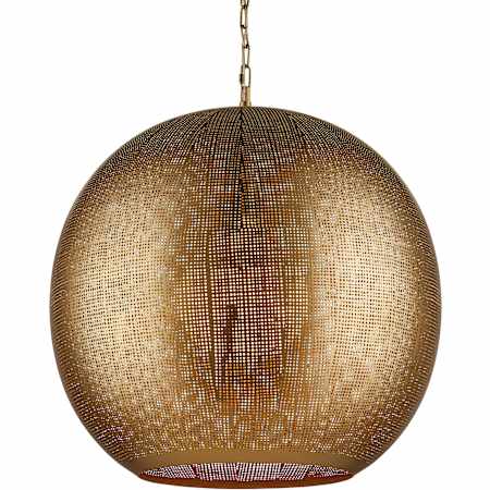 Currey and Company Buckram 24" Wide Pendant Antique Brass
