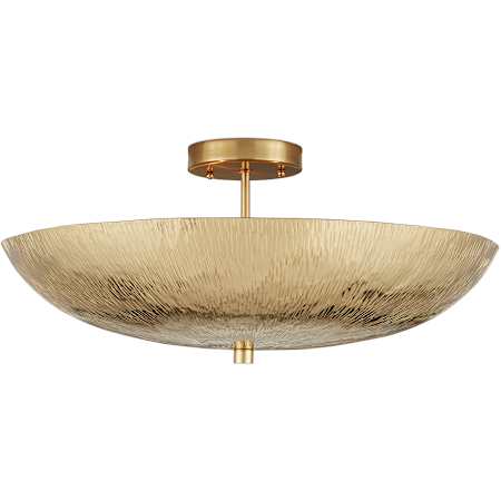 Currey and Company Origo 3 Light 24" Wide Semi-Flush Bowl Ceiling Fixture Brass