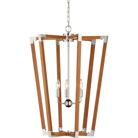 Currey and Company Boyd 3 Light 24" Wide Taper Candle Pendant Natural / Polished Nickel