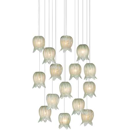 Currey and Company Polpo 15 Light 21" Wide Multi Light Pendant Green / Silver