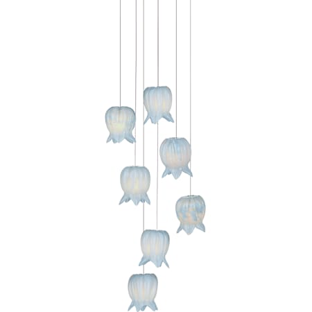 Currey and Company Polpo 7 Light 13" Wide Multi Light Pendant Blue / Silver