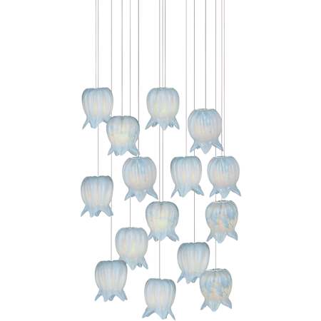 Currey and Company Polpo 15 Light 21" Wide Multi Light Pendant Blue / Silver