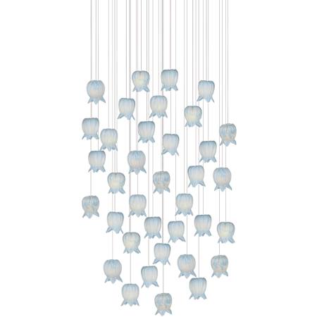 Currey and Company Polpo 36 Light 33" Wide Multi Light Pendant Blue / Silver