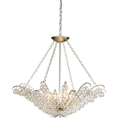 Currey and Company Quantum 31" Wide Four Light Glass Bauble Chandelier Contemporary Silver Leaf