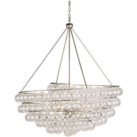 Currey and Company Stratosphere 52"H Round 4 Light Chandelier Contemporary Silver Leaf