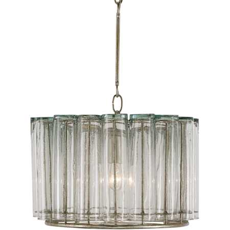 Currey and Company Bevilacqua 13" Wide Wrought Iron Pendant Silver Leaf