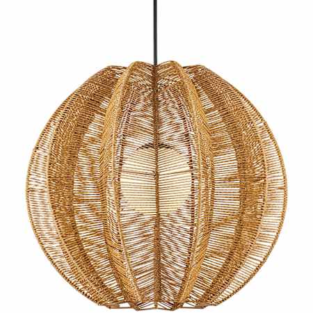 Currey and Company Barbary 34" Wide Outdoor Pendant Natural / Black / Frosted White