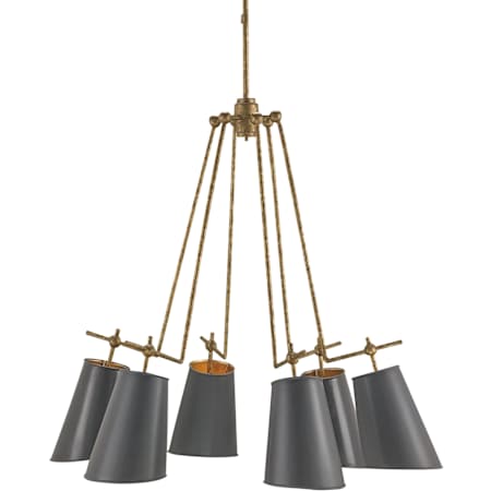 Currey and Company Jean-Louis 6 Light Chandelier Old Brass
