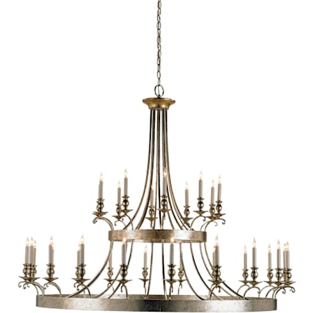 Currey and Company Lodestar Chandelier with Customizable Shades Granello Silver Leaf/ antique Gold Leaf