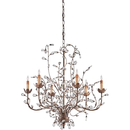 Currey and Company Crystal Bud Chandelier, Medium with Customizable Shades Cupertino