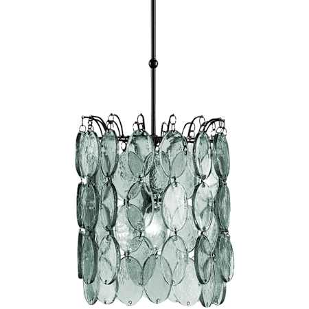 Currey and Company 14" Wide Wrought Iron Pendant Satin Black