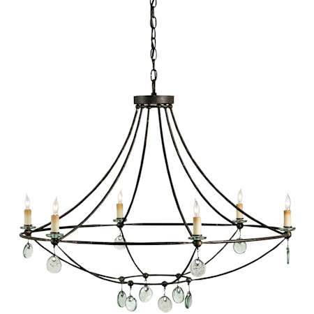 Currey and Company Novella 6 Light Chandelier Mayfair