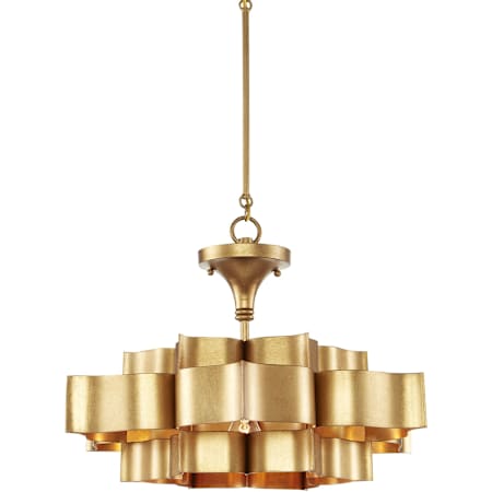 Currey and Company Grand Lotus 20" Wide Small Chandelier Antique Gold Leaf