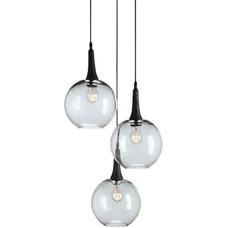 Currey and Company Beckett Trio Pendant Emery Rust