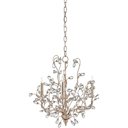 Currey and Company Crystal Bud 18" Wide 3 Light 1 Tier Mini Chandelier Silver Granello