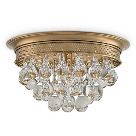 Currey and Company Worthing 1 Light Flush Mount Ceiling Fixture with Shade Antique Brass