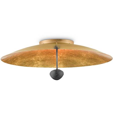 Currey and Company Pinders 2 Light 28" Wide Semi-Flush Ceiling Fixture Contemporary Gold Leaf / French Black