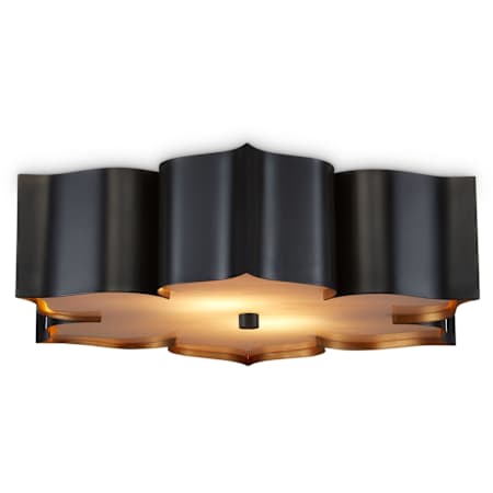 Currey and Company Grand Lotus 19" Wide Flush Mount Ceiling Fixture Satin Black