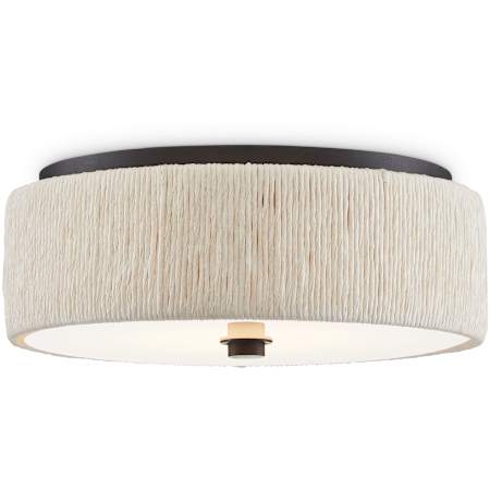 Currey and Company Tyrone Flush Mount Natural / Black