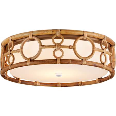 Currey and Company Tegal 20" Wide LED Flush Mount Drum Ceiling Fixture Natural / Khaki / White