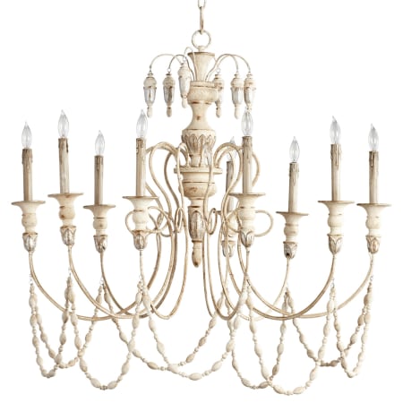 Cyan Design Florine 9 Light 39" Wide Taper Candle Chandelier Persian White and Mystic Silver
