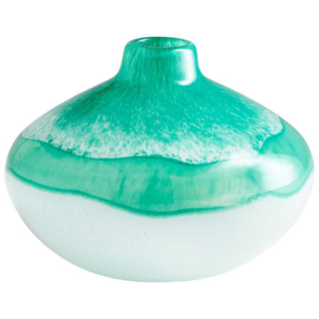 Cyan Design Iced 8-1/4" Diameter Glass Vase Turquoise / White