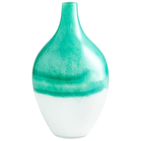 Cyan Design Iced 7-1/2" Diameter Glass Vase Turquoise / White