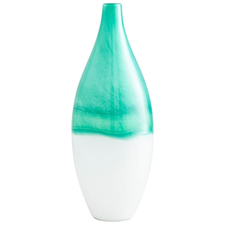 Cyan Design Iced 6-1/4" Diameter Glass Vase Turquoise / White