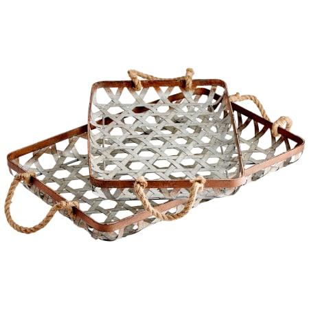 Cyan Design Prismo 2 Piece Metal Tray Set Galvanized / Copper